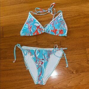 Milly Vibrant Coral Print Bikini